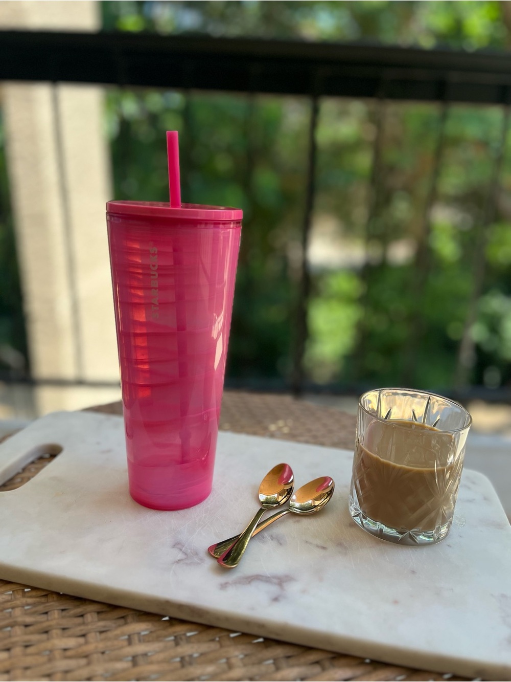 Starbucks Pink Double-Wall Tumbler with Straw